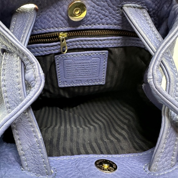 Coach Vintage - Sonoma 2-Handle Bucket Bag 4923, Pebbled - Periwinkle, USA 90s - Picture 9 of 14